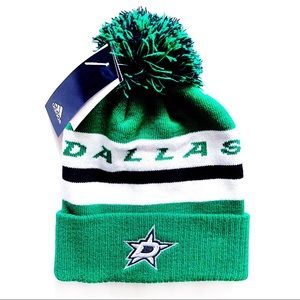 🆕 Adidas Dallas Stars NHL Winter Hat Beanie Green